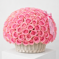 200 pcs Pink Roses Basket