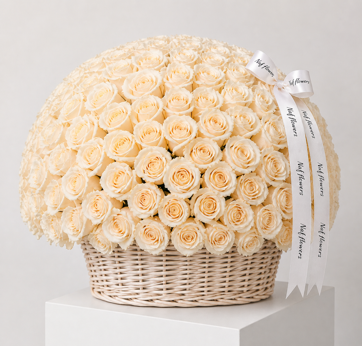 200 pcs White Rose Basket