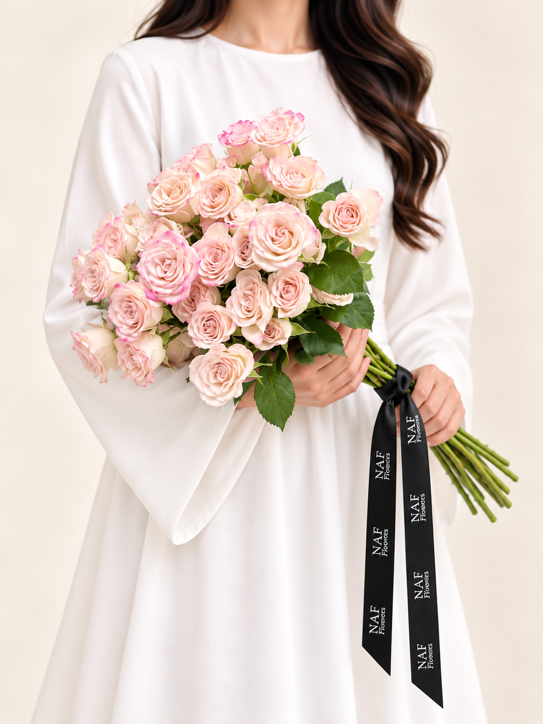 10 pcs Soft Pink Spray Roses