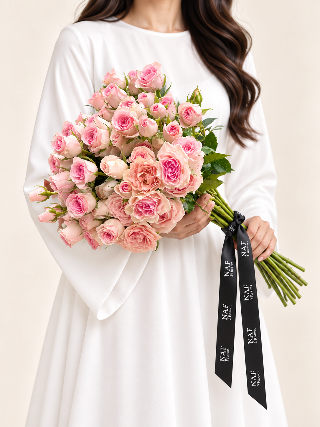 10 pcs Pink Spray Roses